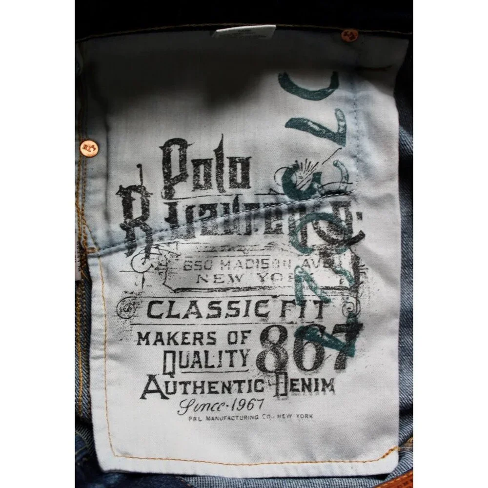 POLO RALPH LAUREN Men's Classic 867 Jeans, Size 33 x 30 - Picture 9 of 12